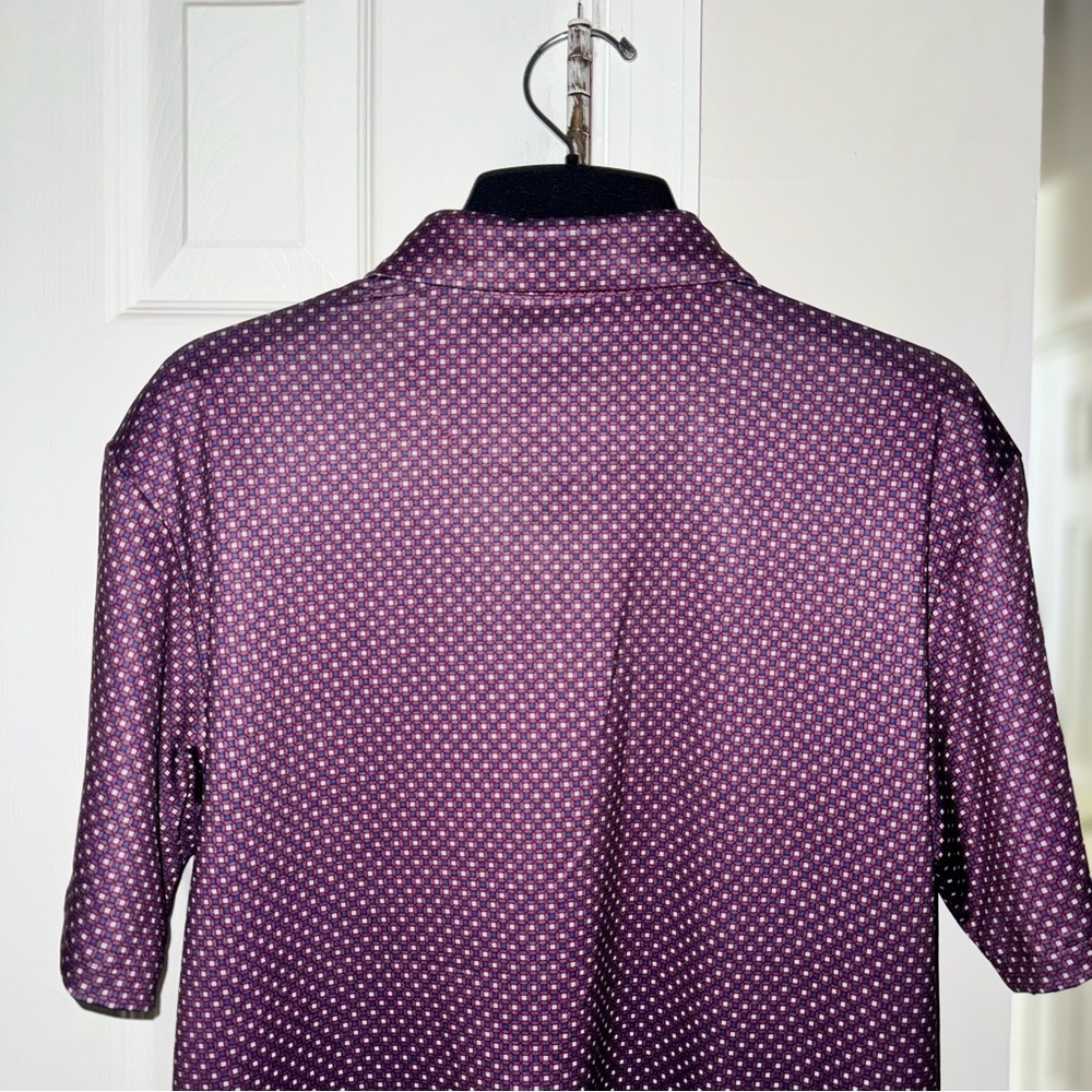 Ben Hogan Performance Golf Polo Men’s S Purple Geometric Moisture Wicking UPF 20 - Picture 9 of 13